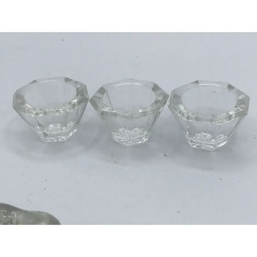 Salt Cellars Dips Clear‎ Glass set of 7 (3 different styles)